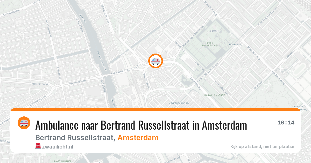 Ambulance naar Bertrand Russellstraat in Amsterdam — 16 mei 2026