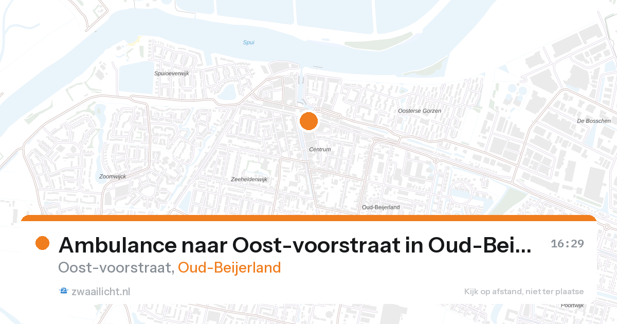 Ambulance naar Oost-voorstraat in Oud-Beijerland — 27 aug 2026