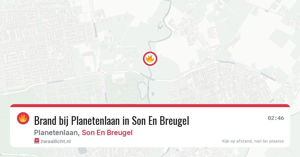 Brand bij Planetenlaan in Son En Breugel — 25 apr 2026