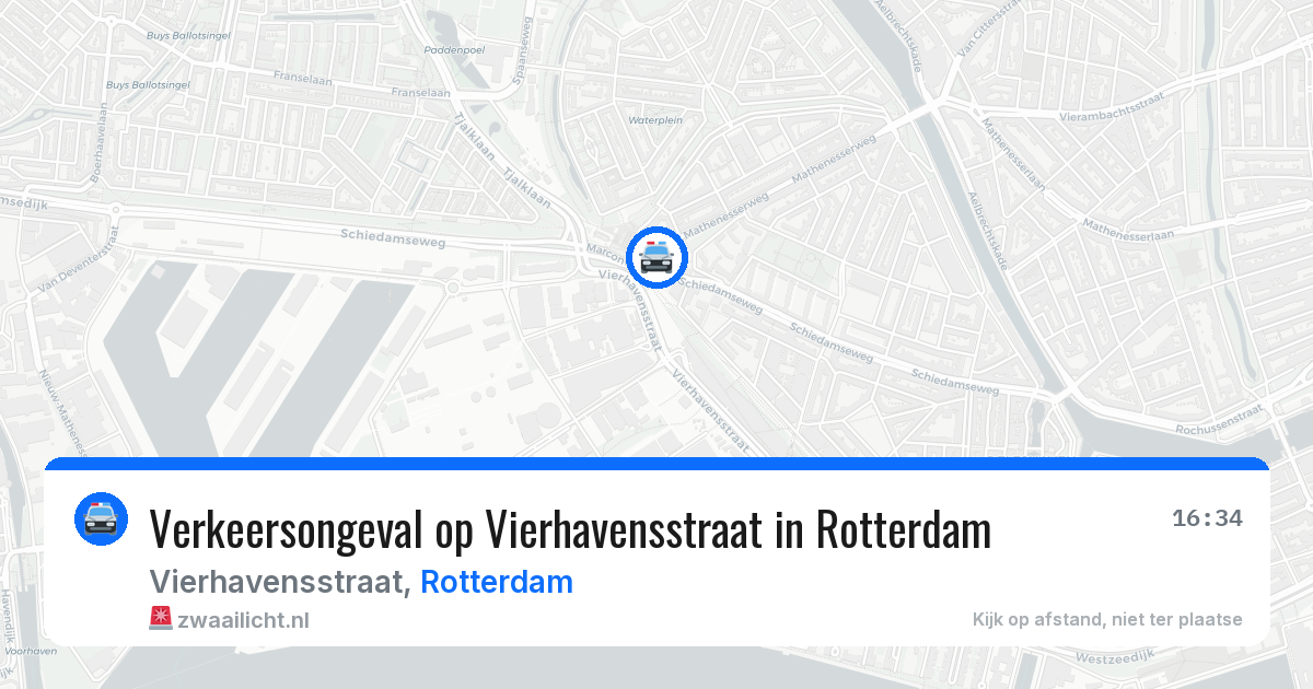 Verkeersongeval op Vierhavensstraat in Rotterdam — 10 jul 2026