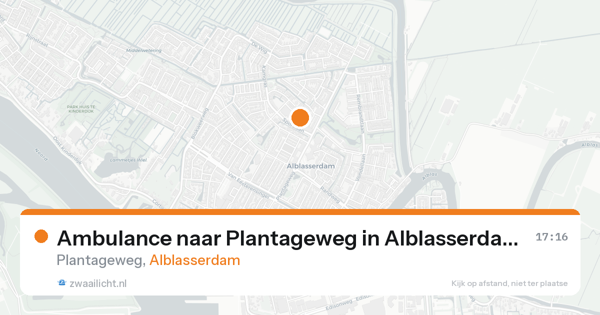 Ambulance naar Plantageweg in Alblasserdam — 20 aug 2026