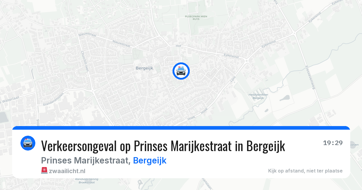 Verkeersongeval op Prinses Marijkestraat in Bergeijk — 14 jun 2026