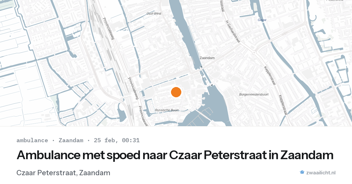 Ambulance met spoed naar Czaar Peterstraat in Zaandam — 24 feb 2026