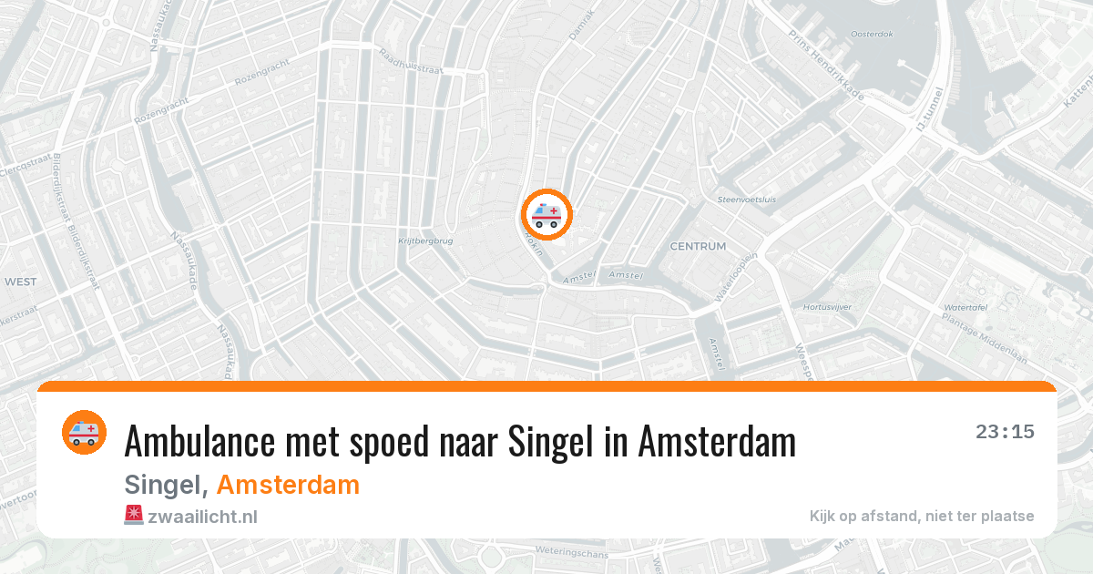 Ambulance met spoed naar Singel in Amsterdam — 20 apr 2026