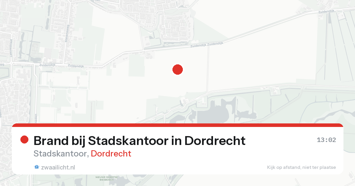 Brand bij Stadskantoor in Dordrecht — 22 aug 2026