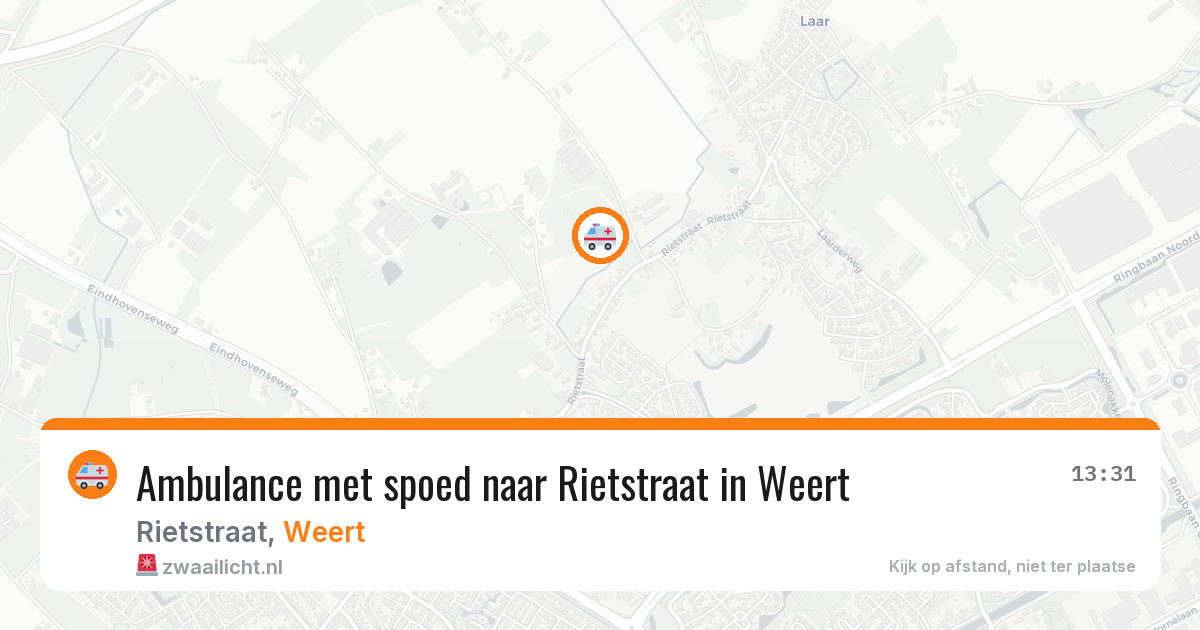 Ambulance met spoed naar Rietstraat in Weert — 10 jul 2026