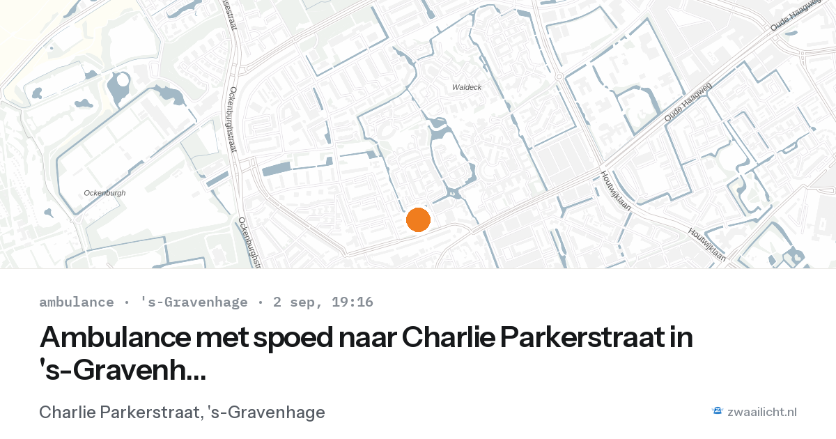 Ambulance met spoed naar Charlie Parkerstraat in 's-Gravenhage — 2 sep 2026