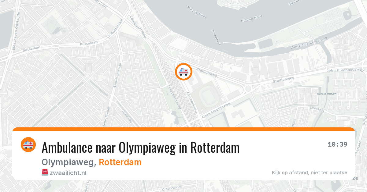 Ambulance naar Olympiaweg in Rotterdam — 10 aug 2026