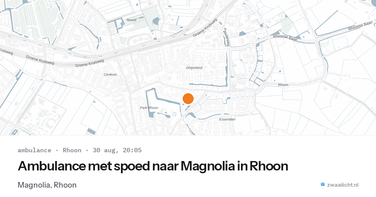 Ambulance met spoed naar Magnolia in Rhoon — 30 aug 2026