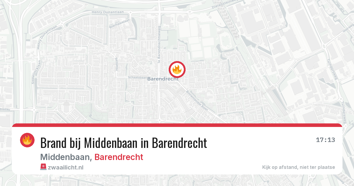 Brand bij Middenbaan in Barendrecht — 21 jun 2026