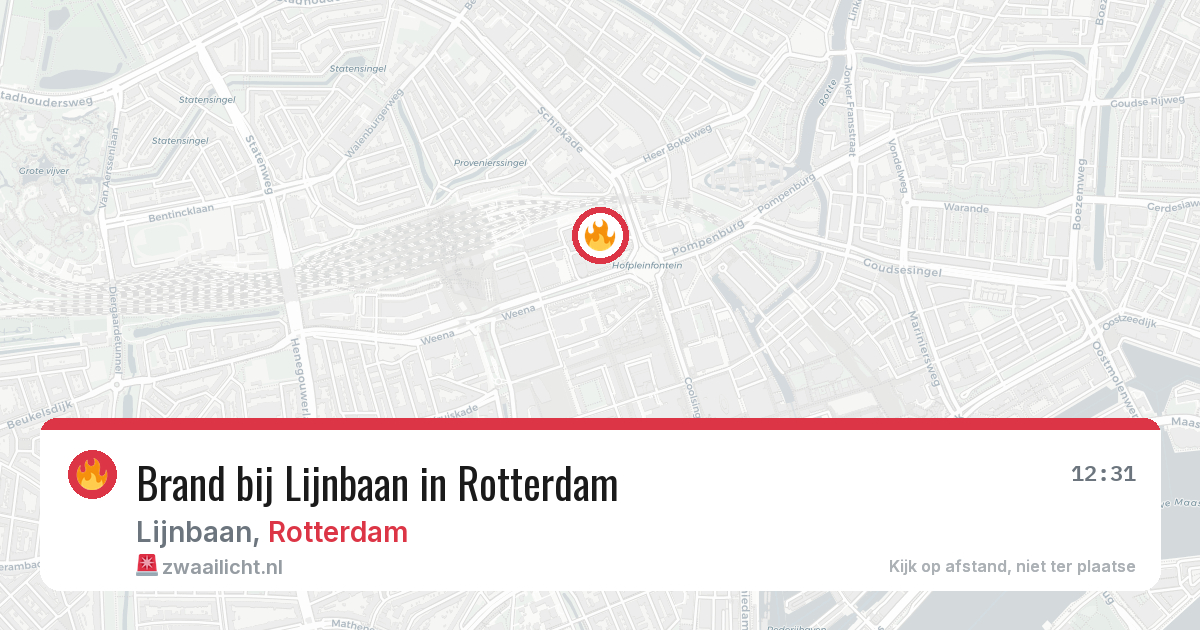 Brand bij Lijnbaan in Rotterdam — 19 jun 2026