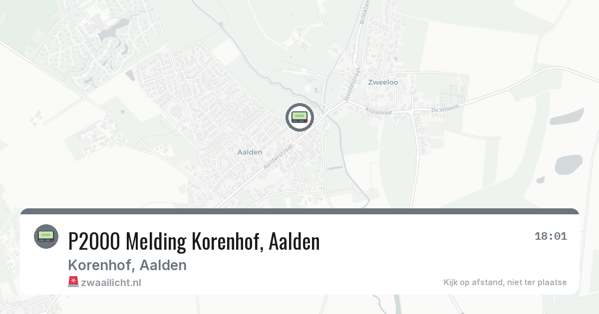 P2000 Melding Korenhof, Aalden — 13 mrt 2026