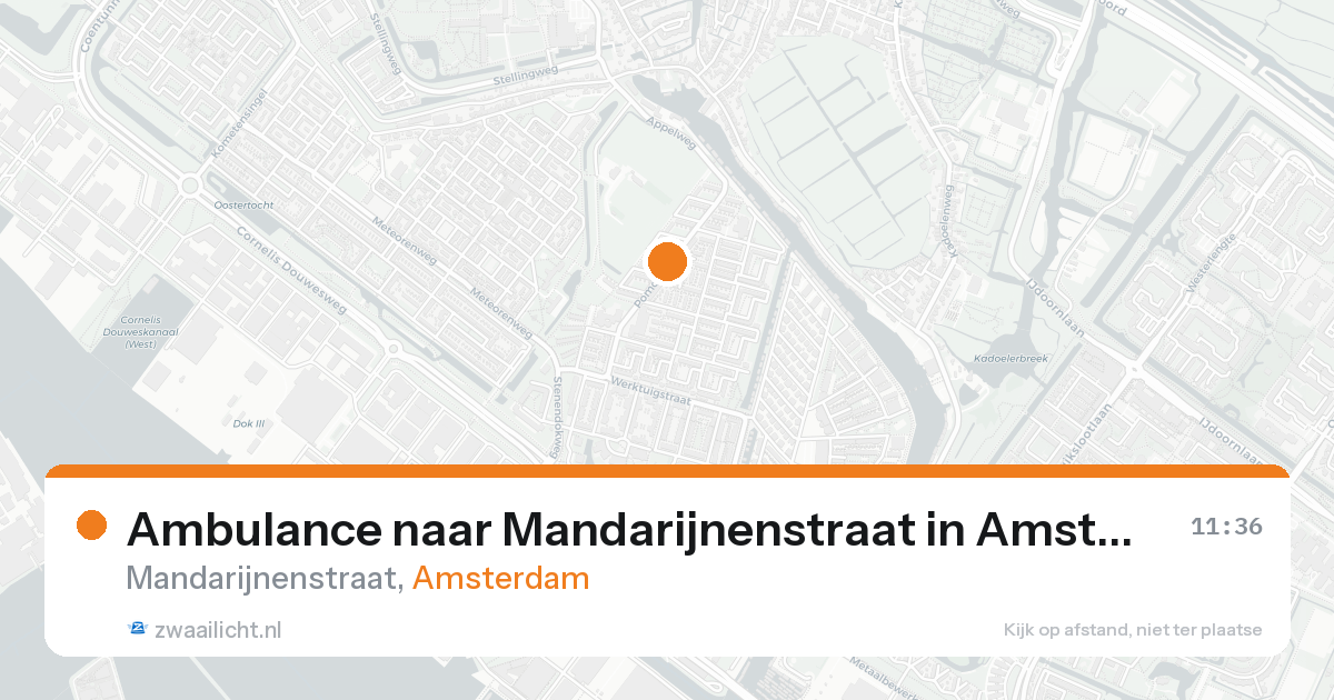 Ambulance naar Mandarijnenstraat in Amsterdam — 20 aug 2026