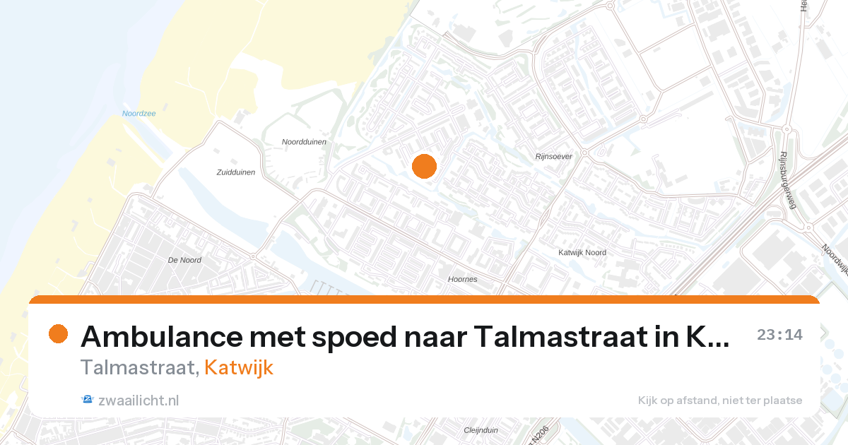 Ambulance met spoed naar Talmastraat in Katwijk — 5 jul 2026