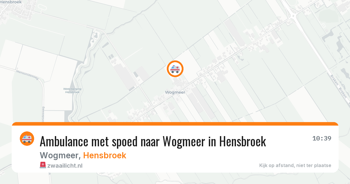 Ambulance met spoed naar Wogmeer in Hensbroek — 31 jul 2026