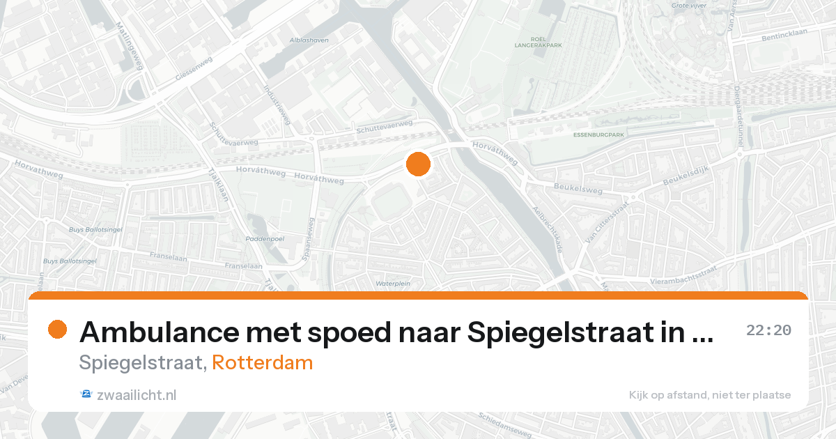 Ambulance met spoed naar Spiegelstraat in Rotterdam — 16 aug 2026