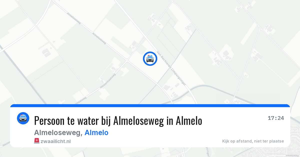 Persoon te water bij Almeloseweg in Almelo — 26 jun 2026