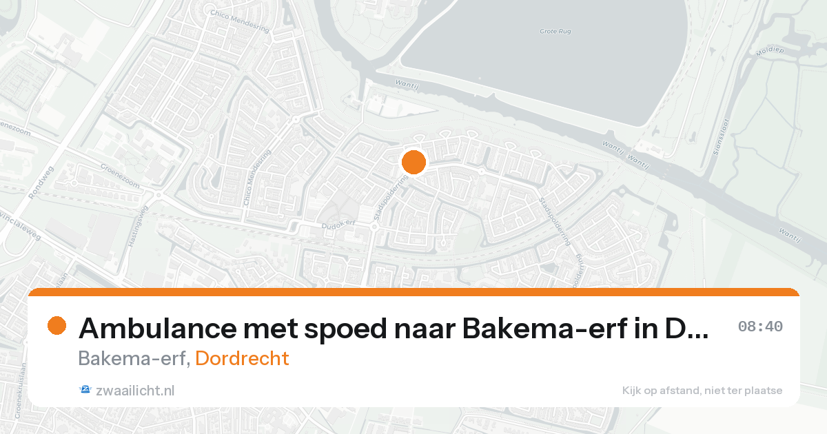 Ambulance met spoed naar Bakema-erf in Dordrecht — 22 aug 2026