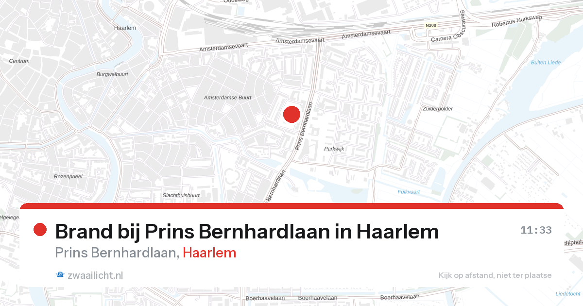 Brand bij Prins Bernhardlaan in Haarlem — 28 aug 2026