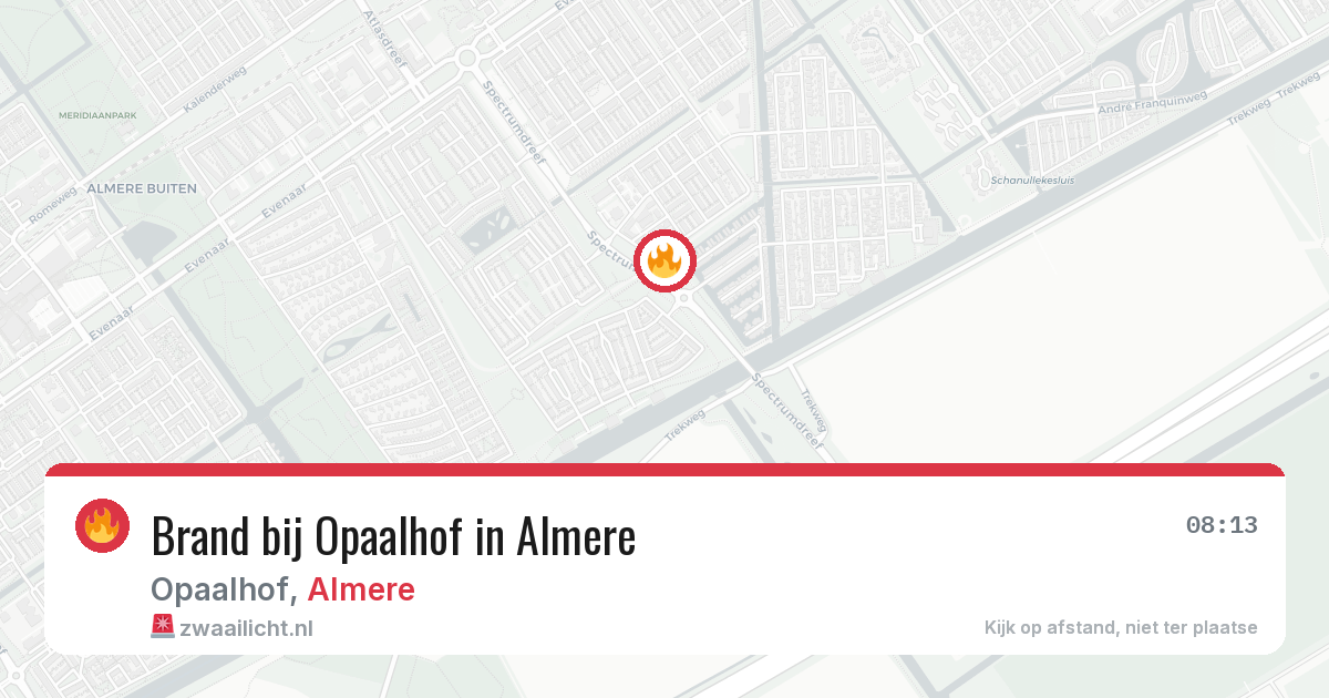 Brand bij Opaalhof in Almere — 18 jun 2026