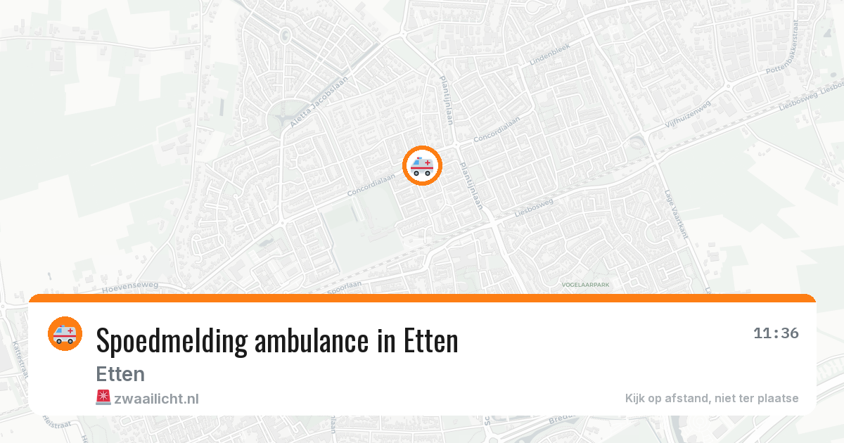 Spoedmelding ambulance in Etten — 13 aug 2026
