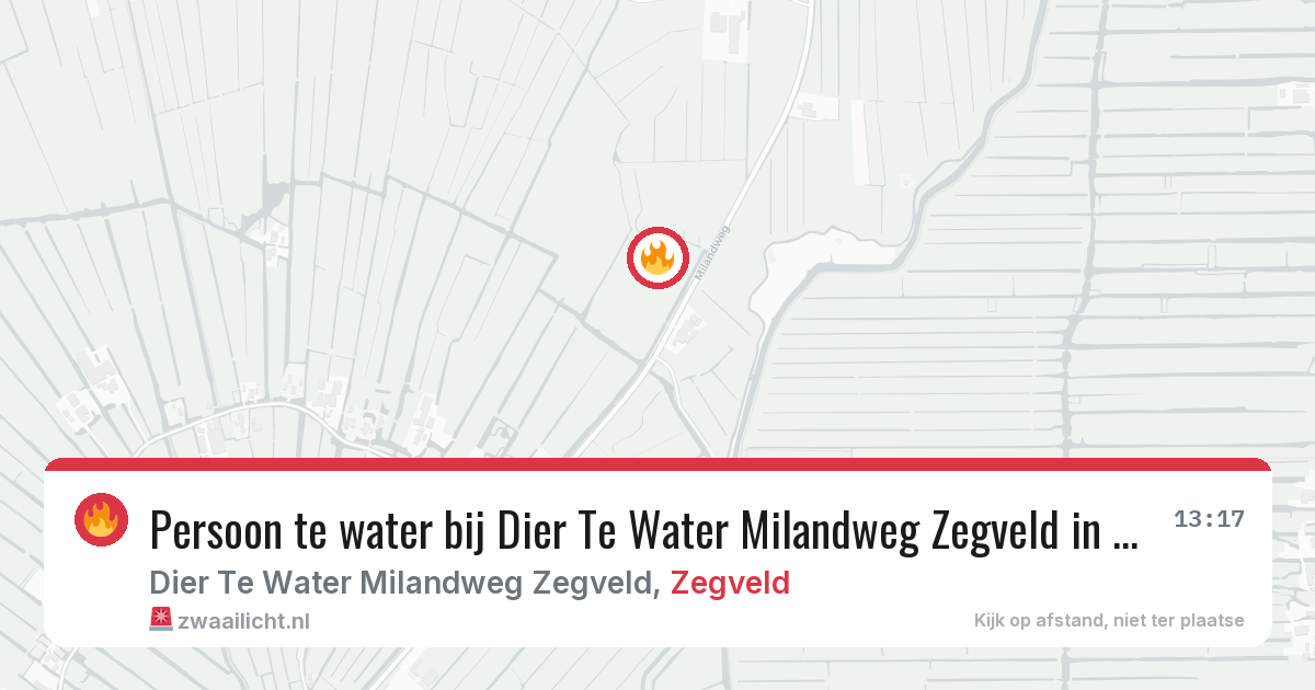 Persoon te water bij Dier Te Water Milandweg Zegveld in Zegveld — 27 jul 2026