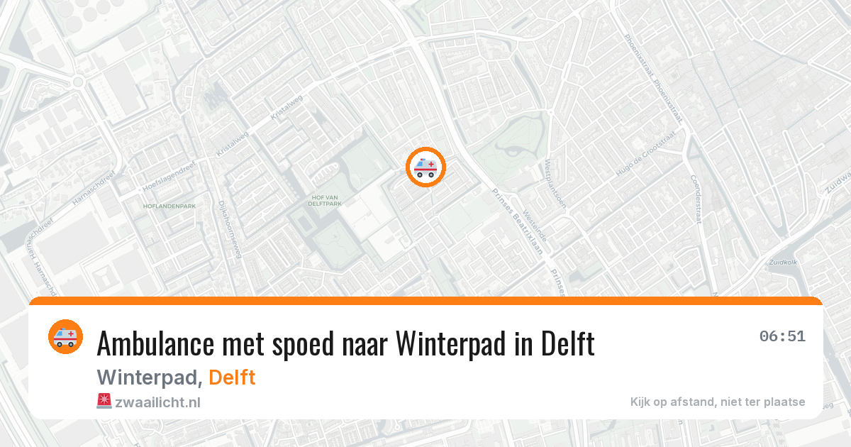 Ambulance met spoed naar Winterpad in Delft — 8 mrt 2026