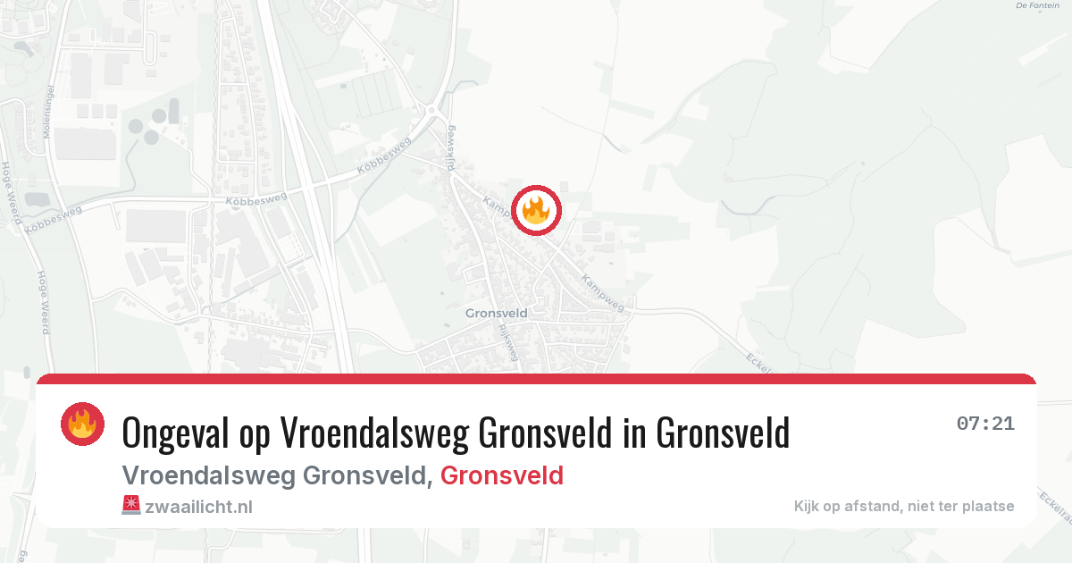 Ongeval op Vroendalsweg Gronsveld in Gronsveld — 1 aug 2026