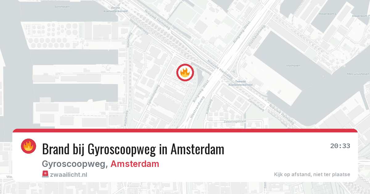 Brand bij Gyroscoopweg in Amsterdam — 30 jul 2026