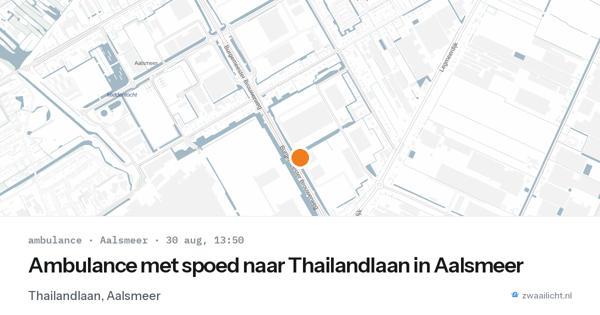 Ambulance met spoed naar Thailandlaan in Aalsmeer — 30 aug 2026