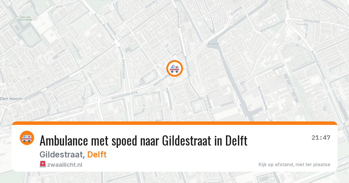 Ambulance met spoed naar Gildestraat in Delft — 22 jun 2026