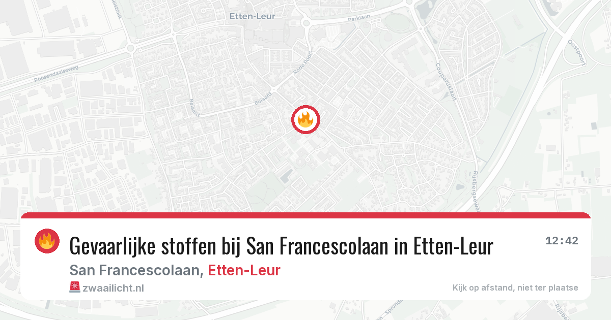 Gevaarlijke stoffen bij San Francescolaan in Etten-Leur — 19 mrt 2026