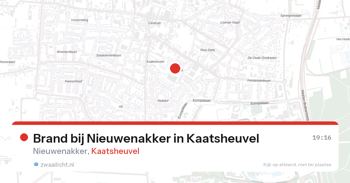 Brand bij Nieuwenakker in Kaatsheuvel — 27 aug 2026