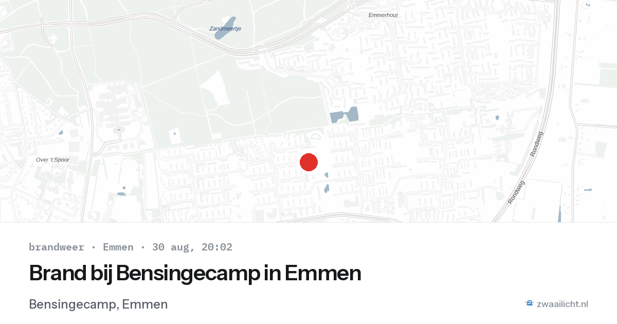 Brand bij Bensingecamp in Emmen — 30 aug 2026
