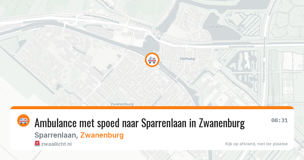 Ambulance met spoed naar Sparrenlaan in Zwanenburg — 1 apr 2026