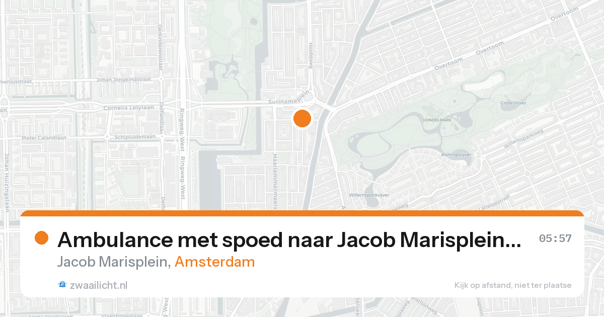 Ambulance met spoed naar Jacob Marisplein in Amsterdam — 21 aug 2026