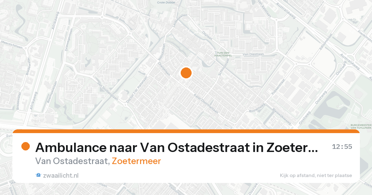 Ambulance naar Van Ostadestraat in Zoetermeer — 19 aug 2026