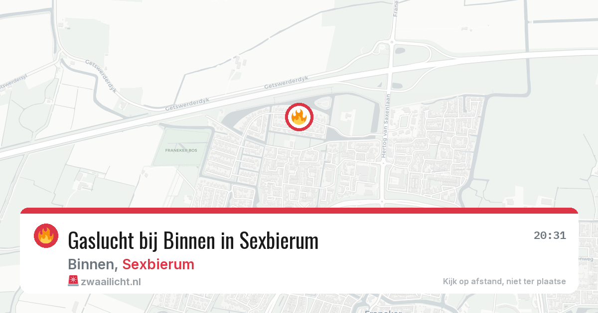 Gaslucht bij Binnen in Sexbierum — 1 apr 2026