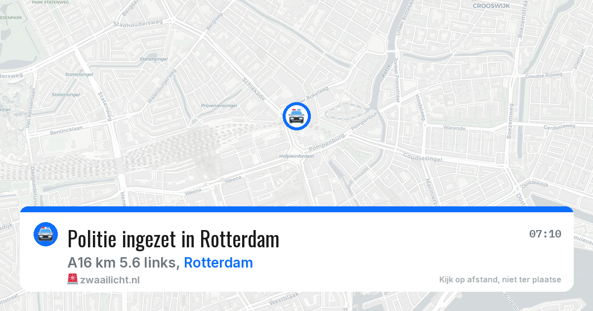 Politie ingezet in Rotterdam — 17 apr 2026 | 🚨 Zwaailicht.nl
