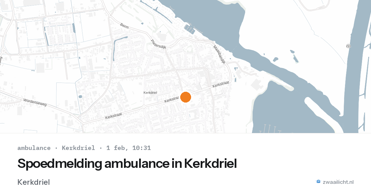 Spoedmelding ambulance in Kerkdriel — 1 feb 2026