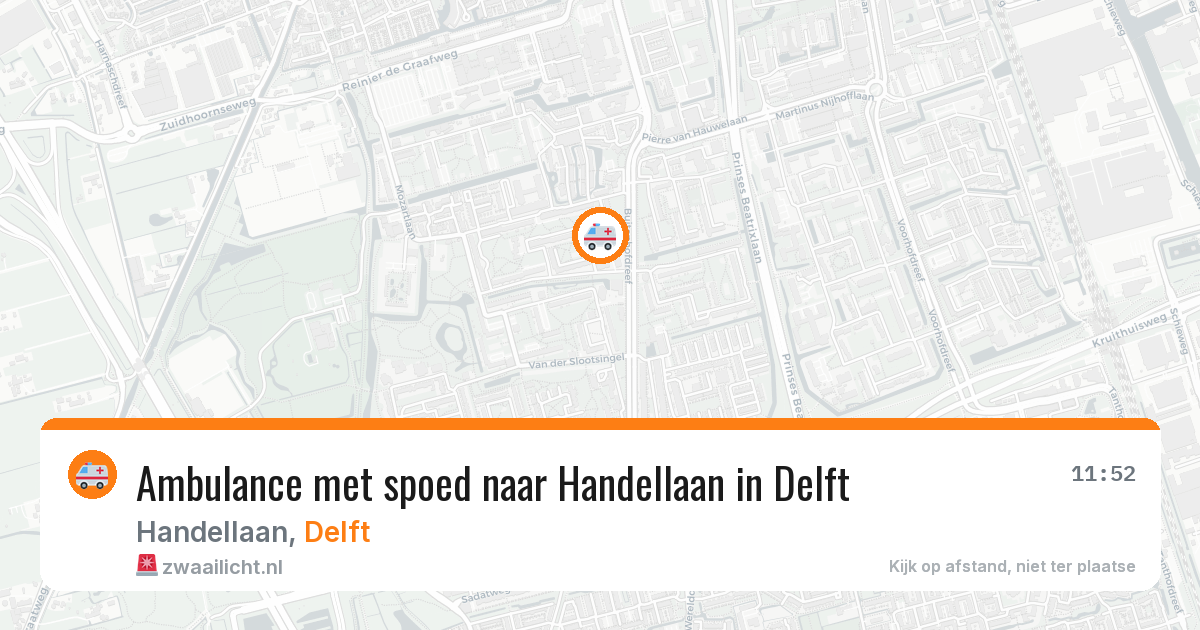 Ambulance met spoed naar Handellaan in Delft — 18 jan 2026