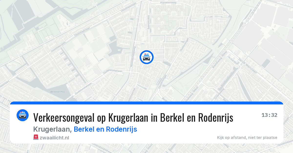 Verkeersongeval op Krugerlaan in Berkel en Rodenrijs — 17 jul 2026