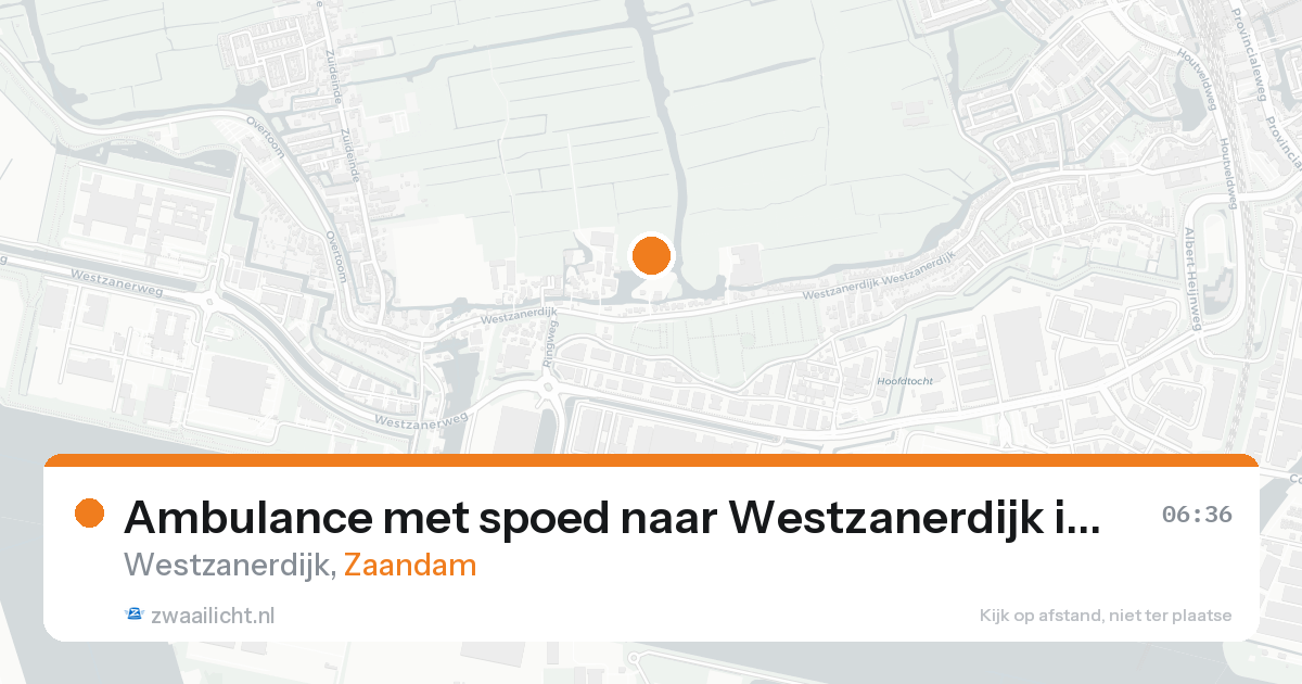 Ambulance met spoed naar Westzanerdijk in Zaandam — 1 jun 2026