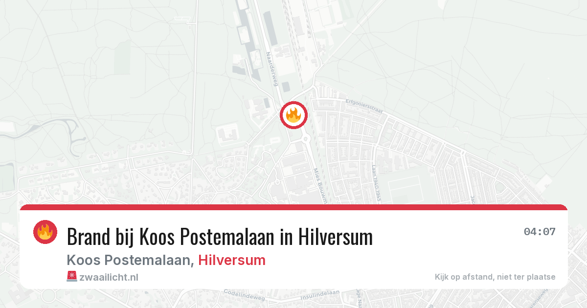 Brand bij Koos Postemalaan in Hilversum — 21 feb 2026