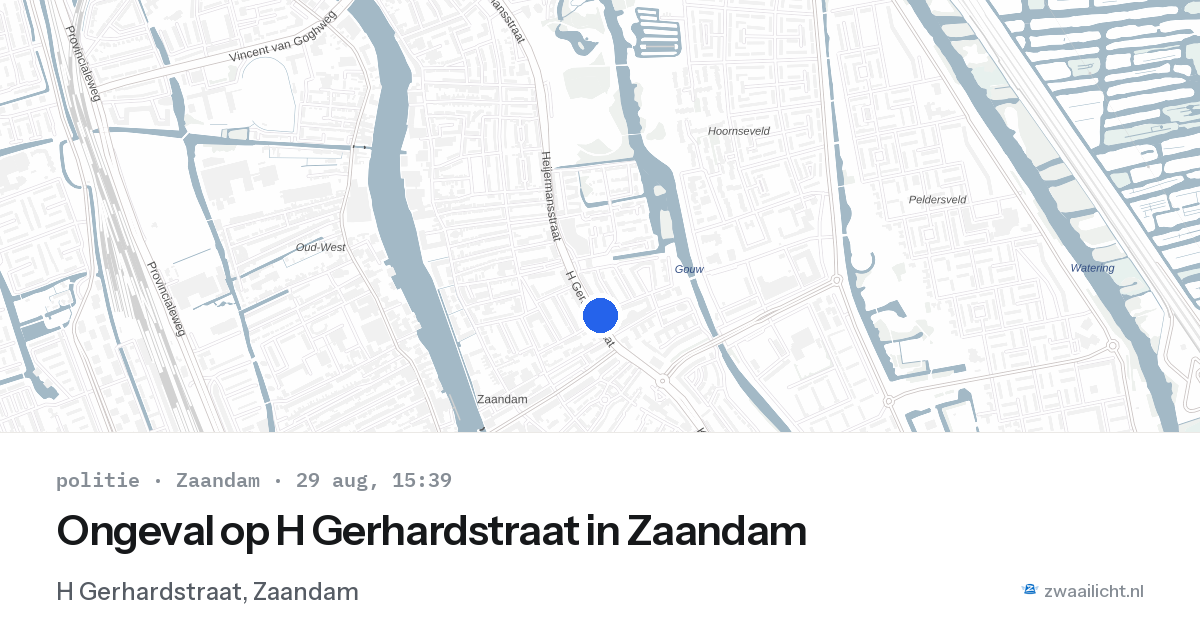 Ongeval op H Gerhardstraat in Zaandam — 29 aug 2026