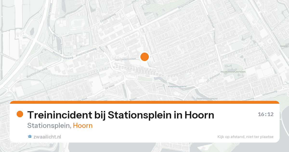 Treinincident bij Stationsplein in Hoorn — 20 aug 2026