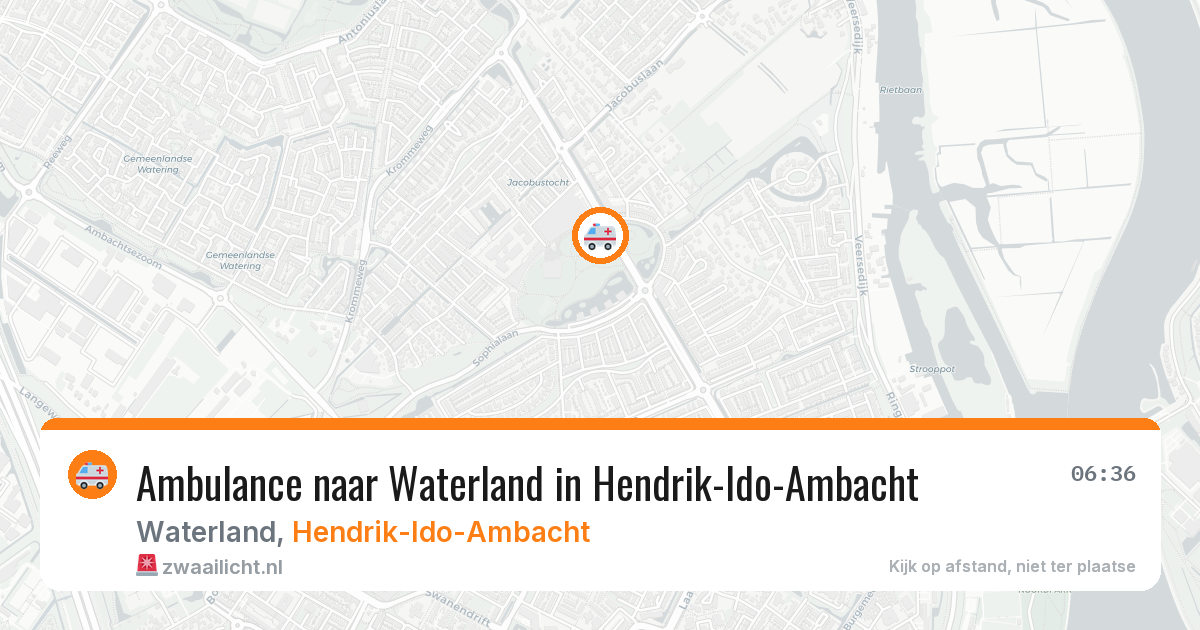 Ambulance naar Waterland in Hendrik-Ido-Ambacht — 1 jun 2026