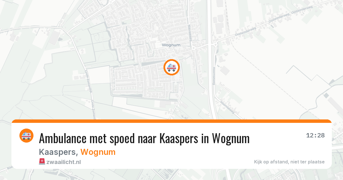 Ambulance met spoed naar Kaaspers in Wognum — 1 mei 2026