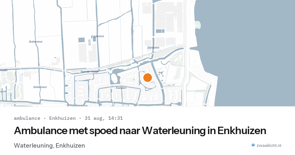Ambulance met spoed naar Waterleuning in Enkhuizen — 31 aug 2026