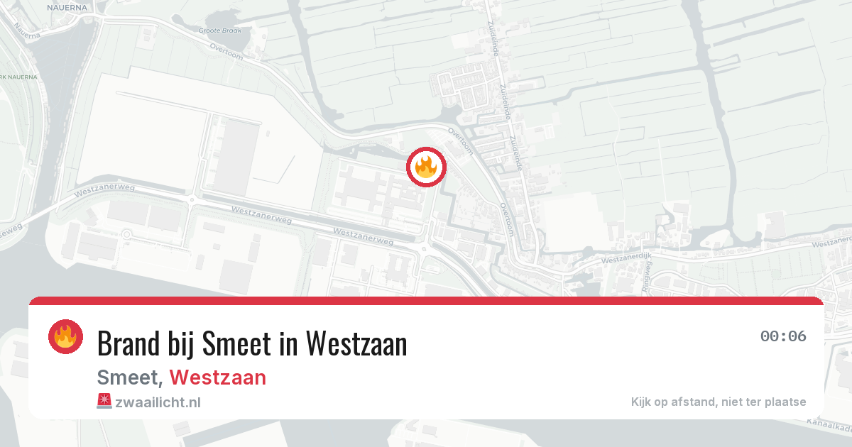 Brand bij Smeet in Westzaan — 4 aug 2026